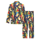 Colorful parrot flower pattern Men's Long Pajama Set
