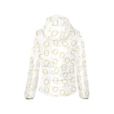 Bread Toast Pattern Print Design 01 Women's Padded Hooded Jacket