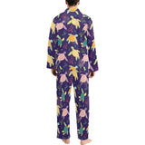 Colorful sea turtle pattern Men's Long Pajama Set