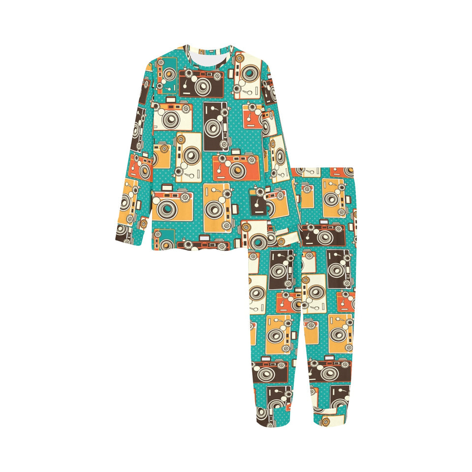 Camera Pattern Print Design 03 Kids' Boys' Girls' All Over Print Pajama Set