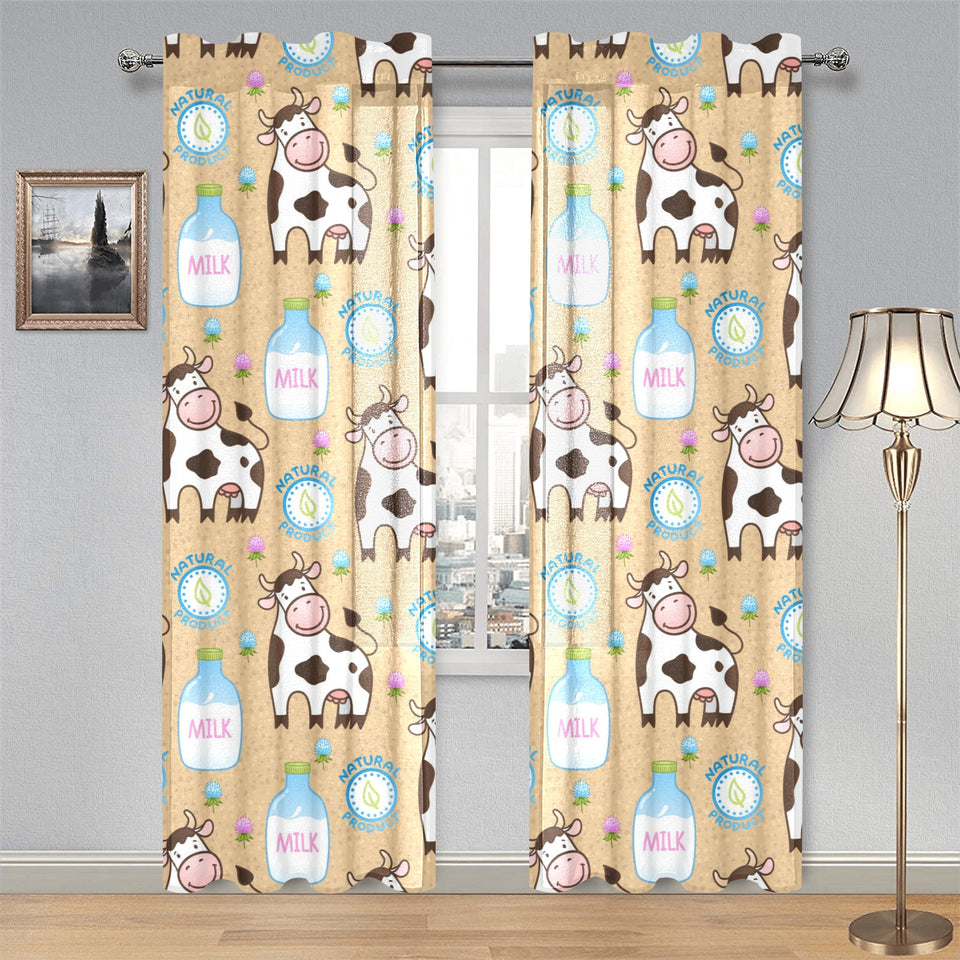 Cow bottle of milk pattern Gauze Curtain