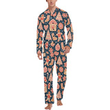 Christmas gingerbread cookie pattern Men's Long Pajama Set