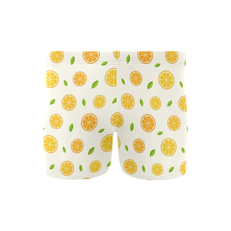 oranges leaves pattern Men's Swimming Trunks