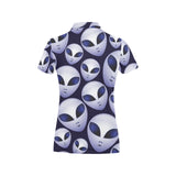 Alien Pattern Print Design 01 Women's All Over Print Polo Shirt