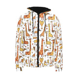 Giraffe Pattern Print Design 04 Men's Padded Hooded Jacket