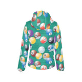 Billiard Ball Pattern Print Design 01 Women's Padded Hooded Jacket