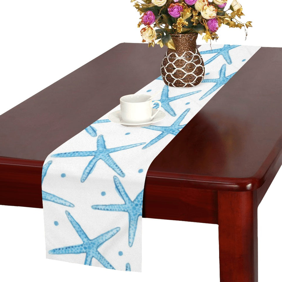 Watercolor starfish pattern Table Runner