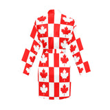 Canada Pattern Print Design 05 Women's Long Sleeve Belted Night Robe