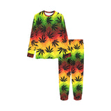 Canabis Marijuana Weed Pattern Print Design 03 Kids' Boys' Girls' All Over Print Pajama Set