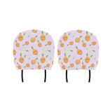 cute onions smiling faces purple background Car Headrest Cover