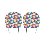 Colorful crow illustration pattern Car Headrest Cover