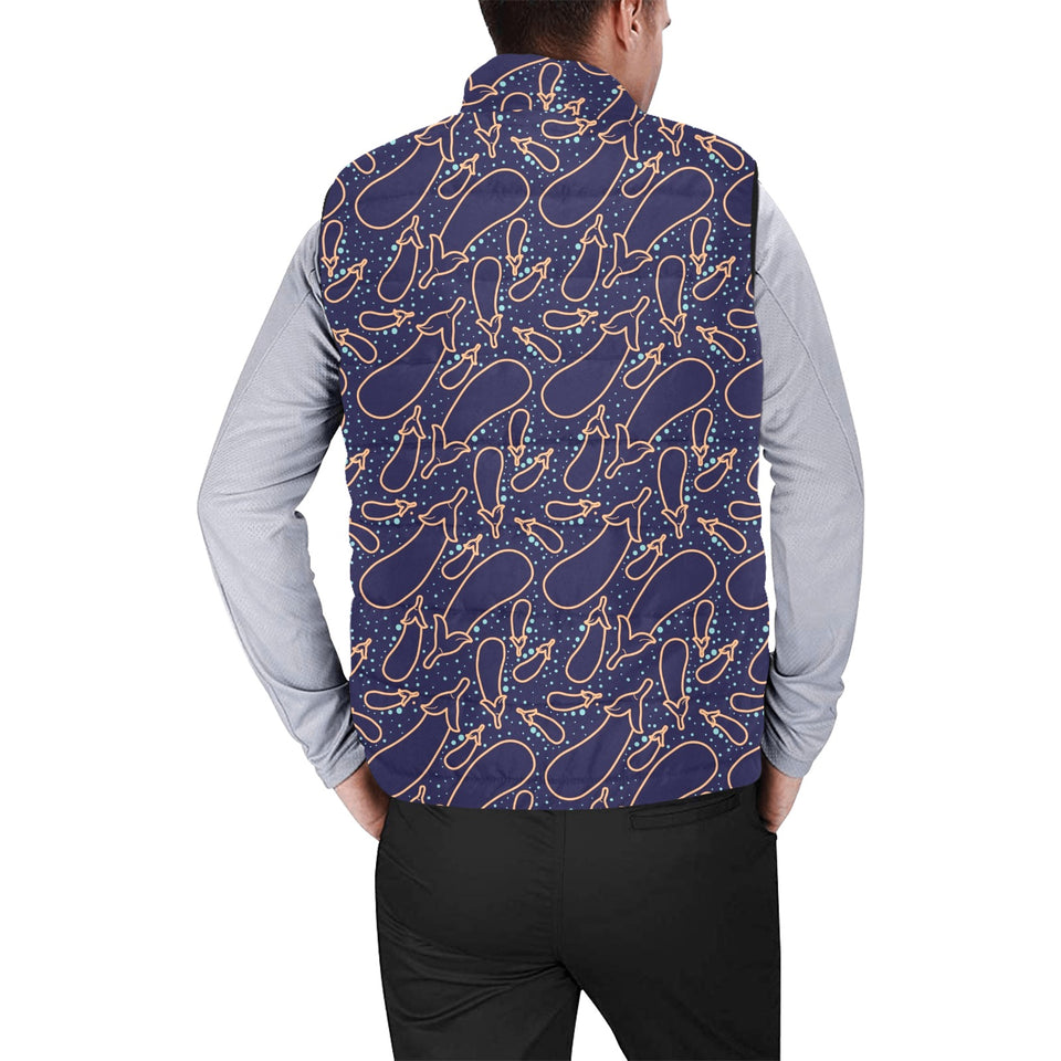 Eggplant Pattern Print Design 04 Men's Padded Vest