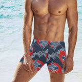 Koi Fish Carp Fishs hand drawn japanese art Men's Swimming Trunks