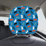 Colorful rhino pattern Car Headrest Cover