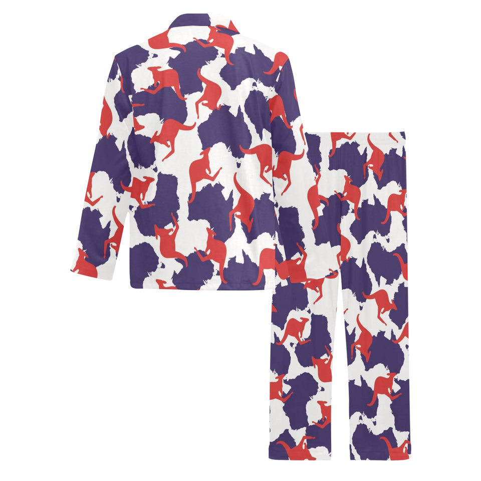 Kangaroo Australian pattern Men's Long Pajama Set