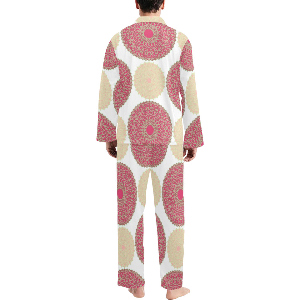 Circle indian pattern Men's Long Pajama Set