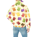 Bread Toast Pattern Print Design 02 Men's Padded Hooded Jacket