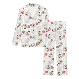 English Bulldog Pattern Print Design 01 Women's Long Pajama Set