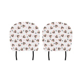 Cute pugs pink heart paw pattern Car Headrest Cover