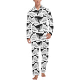 Black whale pattern Men's Long Pajama Set