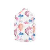 Watercolor air balloon cloud pattern Women's Long Sleeve Polo Shirt