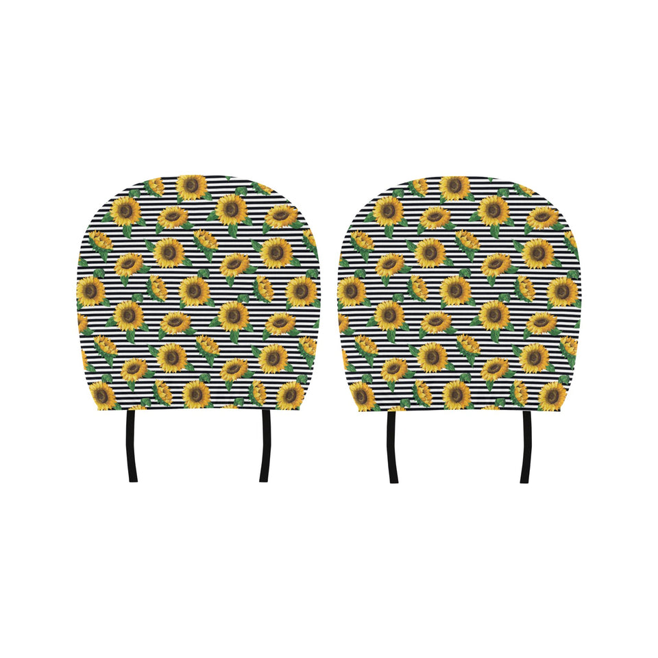 sunflowers ribbon background Car Headrest Cover