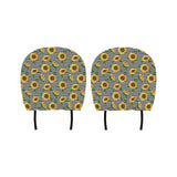sunflowers ribbon background Car Headrest Cover