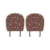 Coffee bean flower pattern Car Headrest Cover