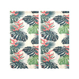 heliconia flowers, palm and monstera leaves Gauze Curtain