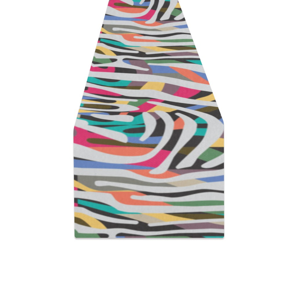 Colorful zebra skin pattern Table Runner