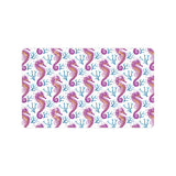 Purple seahorse blue coral pattern Doormat