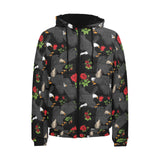 Eagle Pattern Print Design 04 Men's Padded Hooded Jacket