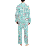 Cute koalas blue background pattern Men's Long Pajama Set