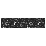 Hand drawn space rocket star planet Table Runner