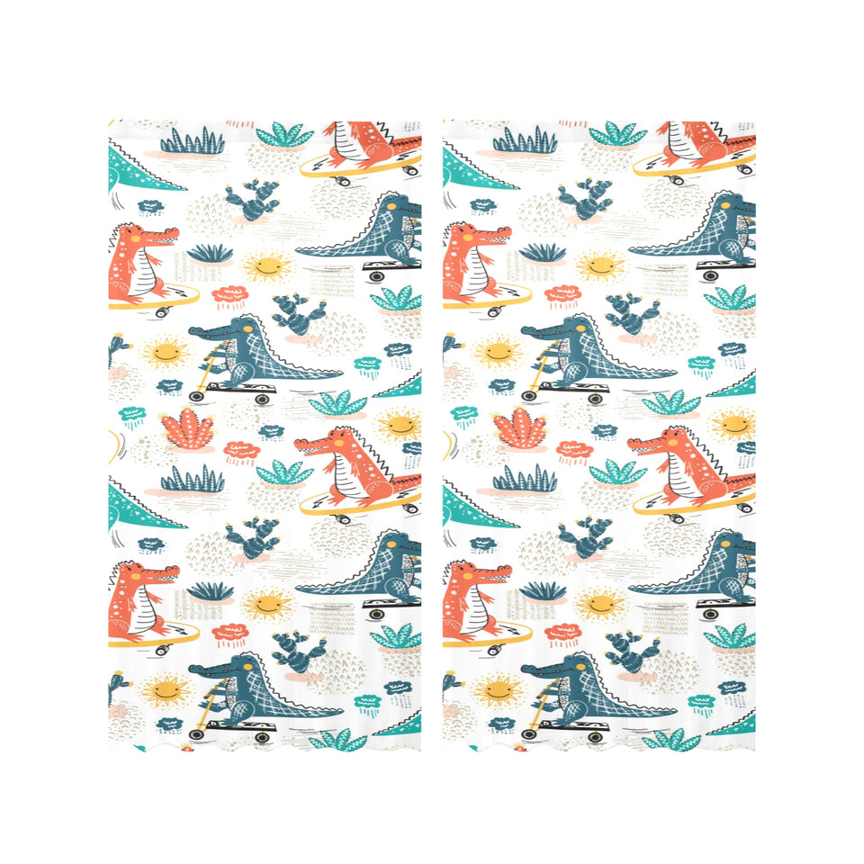 Cute Crocodile Pattern Gauze Curtain