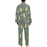Cute owls leaves pattern Men's Long Pajama Set