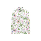 Beautiful pink lotus waterlily leaves pattern Women's Long Sleeve Polo Shirt