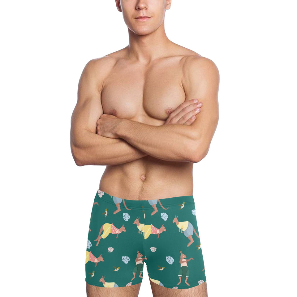 Kangaroo leaves pattern Men's Swimming Trunks