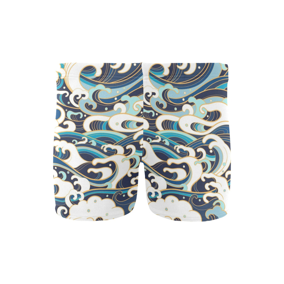 Japanese wave pattern Men's Swimming Trunks
