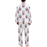 Cute pug hat rabbit costume pattern Men's Long Pajama Set