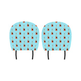 electric guitar pattern light blue background Car Headrest Cover