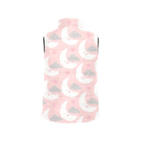 Cute moon cloud star pattern pink dot background Men's Padded Vest
