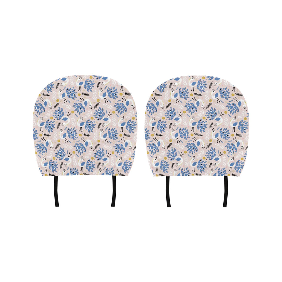 Cute peacock pattern Car Headrest Cover