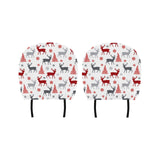 Deer tree snowflakes chrismas pattern Car Headrest Cover
