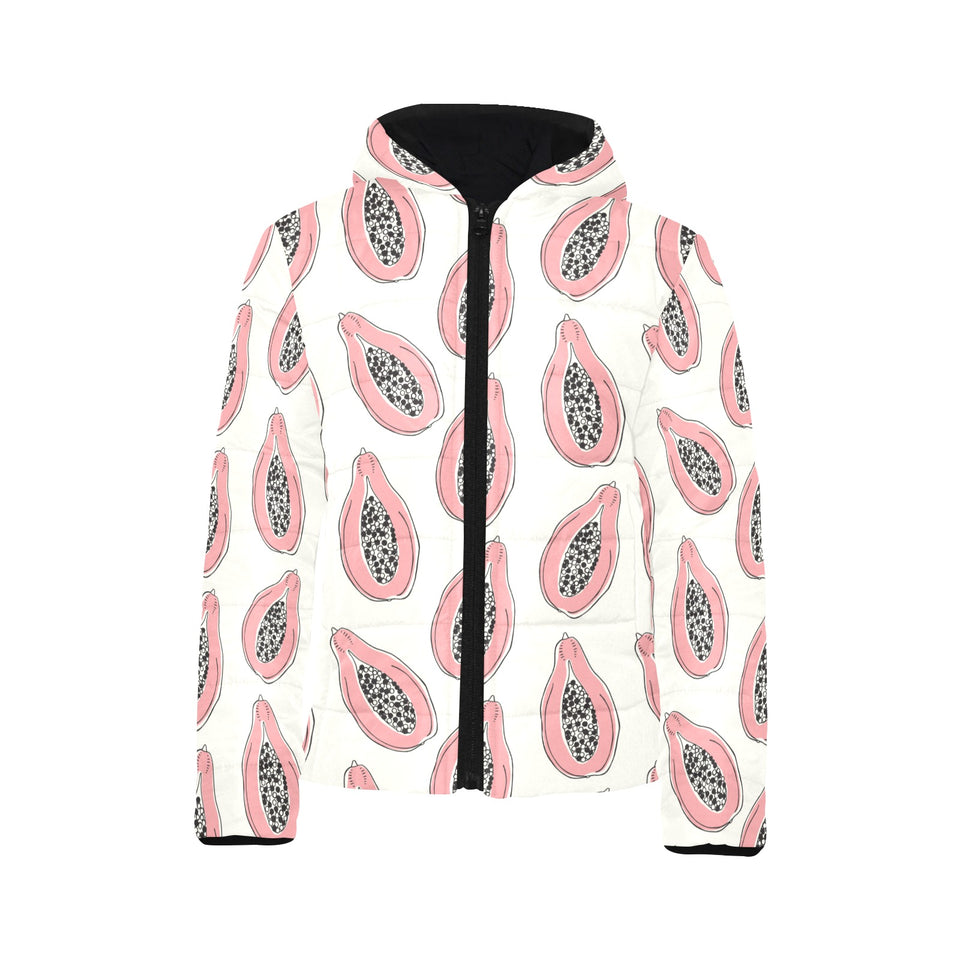 papaya pattern Kids' Boys' Girls' Padded Hooded Jacket