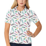 Surfboard Pattern Print Design 04 Women's All Over Print Polo Shirt