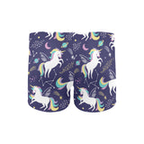 Hand drawn cute unicorn star planet Men's Swimming Trunks