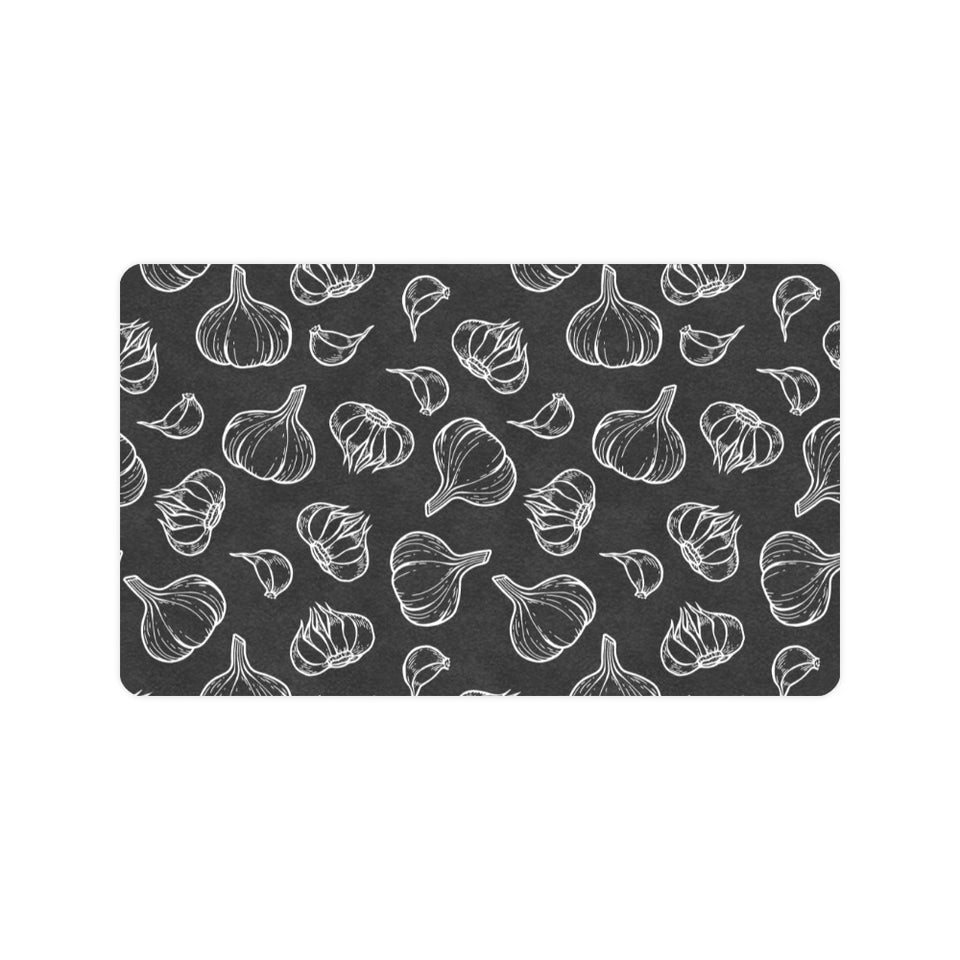 Garlic pattern black background Doormat