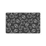 Garlic pattern black background Doormat