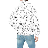 Music Notes Pattern Print Design 04 Men's Padded Hooded Jacket